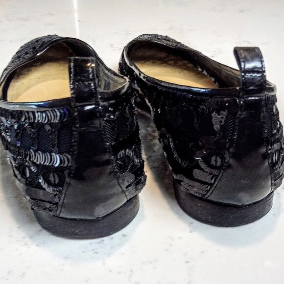 Giorgio Armani Black Mesh Sequin Italian Ballet Flats - Picture 4 of 9